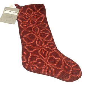 4 Kim Seybert Beaded Red Christmas Stocking Set Designer Luxury Embellished NEW